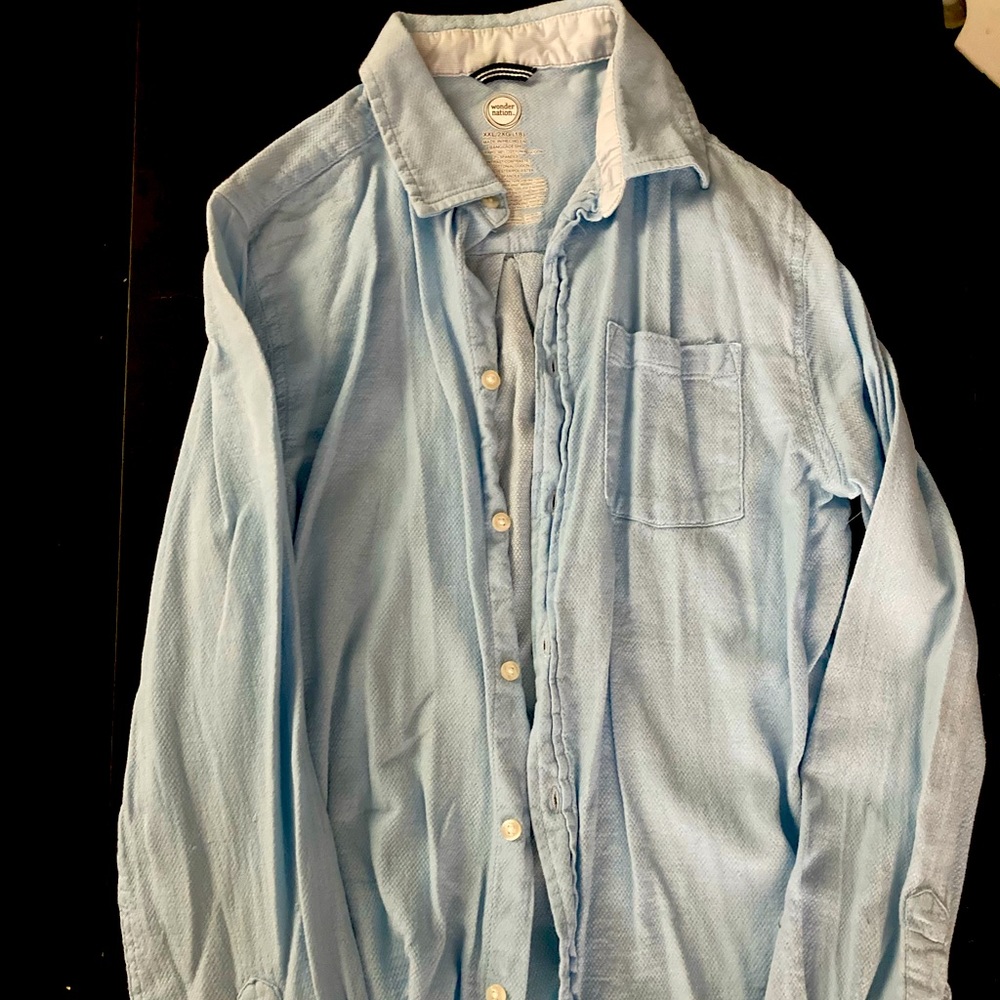 ⚡️ Xxl/18 wonder nation boys long sleeve button up shirt